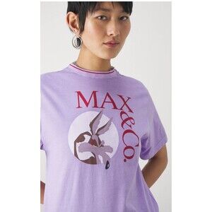 NWT MAX&Co Looney Tunes Izzy Graphic T-Shirt Purple Burnout Women's Size Medium